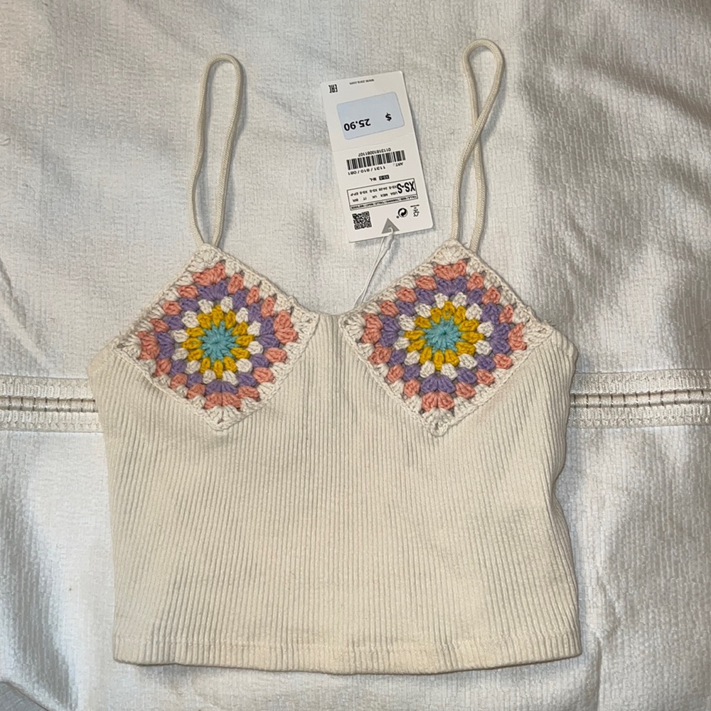 NWT Zara crotchet flower tank top